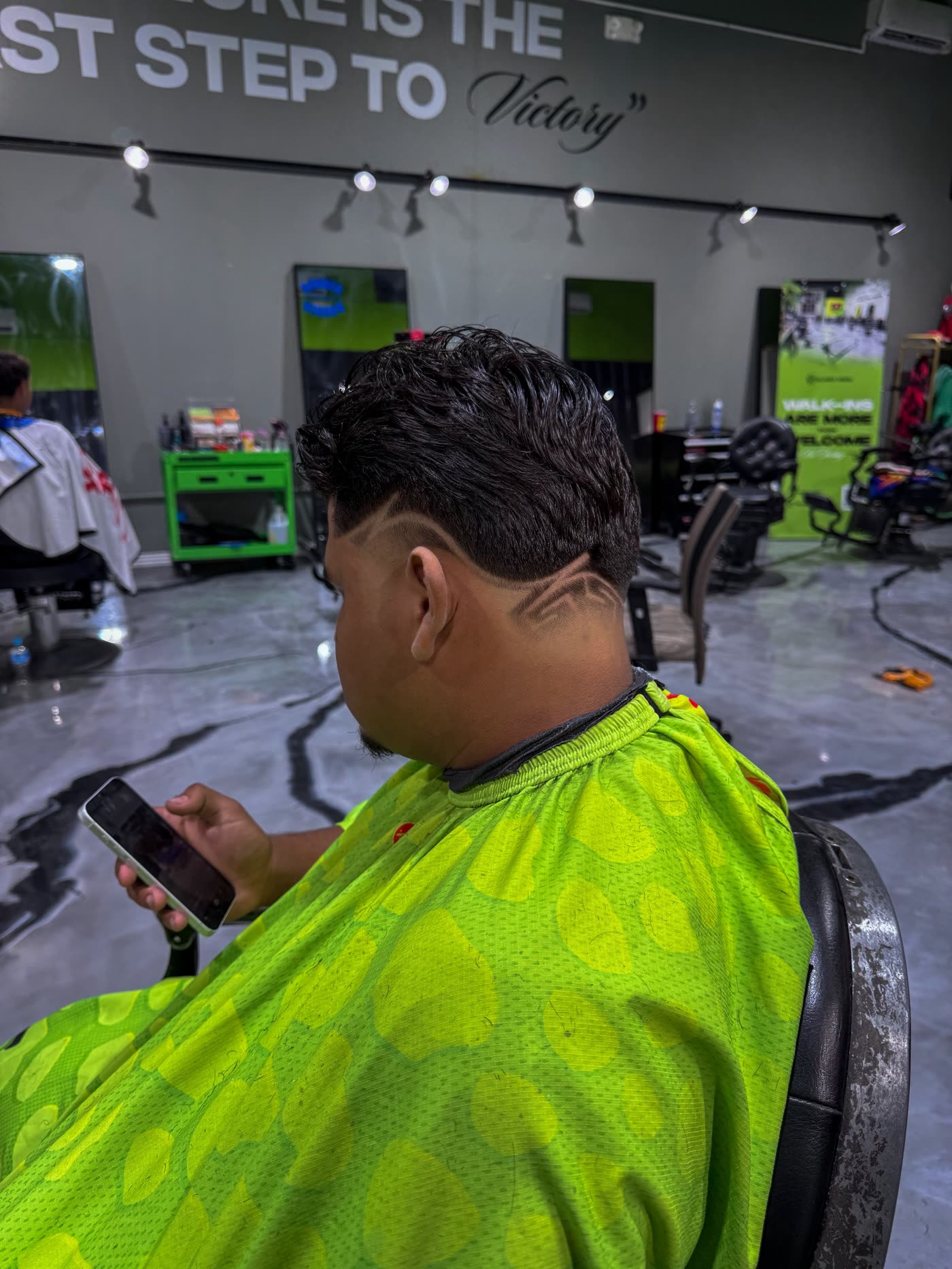Fade with a custom hair design